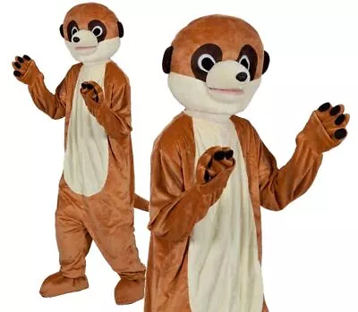 MEERKAT DELUXE MASCOTS Fancy Dress Costume Adult Plush Meercat Mesh Eyes Fun Run • £48.45