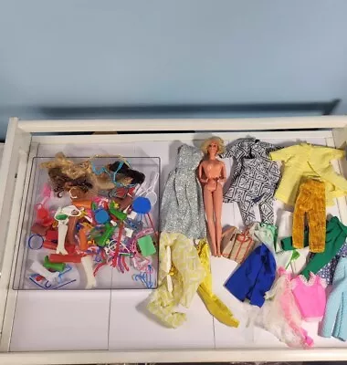 Vtg Picture Perfect Change Barbie Lot Accessories Shoes Purses Hair Clothes READ • $11.50