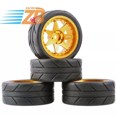 Rc 1/10 Alloy Wheels Tires Set For Tamiya Tt02 Tt01e Hpi Rs4 Sprint Traxxas 4tec • $36.28