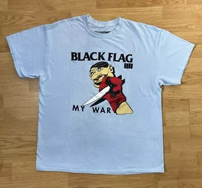 Vintage Black Flag  My War  Shirt SST Records Light Blue T-Shirt XL • $60