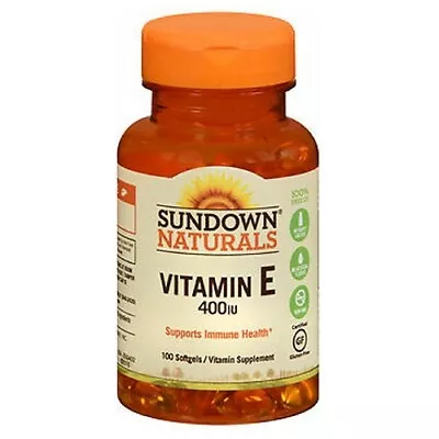 Sundown Naturals Vitamin E 400 IU 100 Caps By Sundown Naturals • $14.97