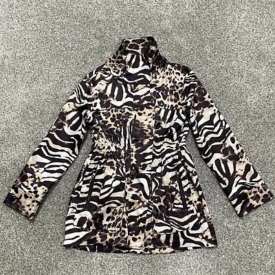 $24.99 • Buy VINTAGE Puli Jacket Womens Extra Small XS Brown Tan Trench Coat Cheetah Leopard