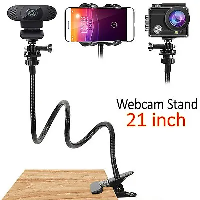 21 Inch Webcam Stand Flexible Arm Desk Gooseneck Mount Stand F Cell Phone Holder • $16.74