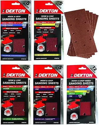 £3.99 • Buy Dekton 1/3 Sanding Pads Rectangular Sheets 40 60 80 120 Or Mixed Grit 93 X 185mm