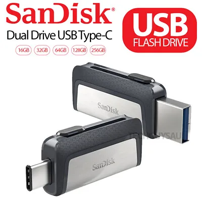 $13.90 • Buy Type C USB 3.1 SanDisk 32GB 64G 128G 256 16G Dual Flash Drive Stick Thumb PC Mac