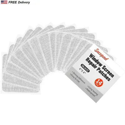 Screen Repair Kit 4x4 In Strong Adhesive 14 Pack Door Window Mesh Patching Tape • $7.99