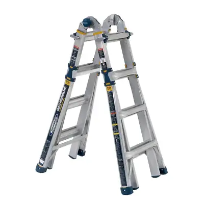 WERNER Pro Ladder 18-Ft Reach Aluminum Multi-Position 375-Lbs Load Capacity • $247.27