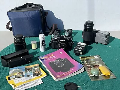 Minolta X-7a 35mm Camera W/bag Lenses And More Lot • $25