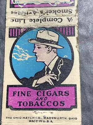 Matchbook Cover  Fisher’s Cigars Tobacco Baltimore Maryland • $3.88