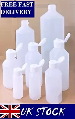 £59.95 • Buy Plastic Bottles Natural HDPE With Flip Top Lid 30/50/100/150/200/250/500/1Liter 
