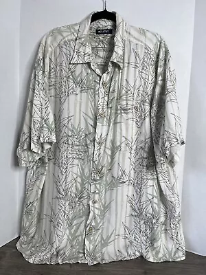 PURITAN Men’s 2XL Viscose Bamboo Hawaiian Print Button Down Short Sleeve Shirt • $14.50