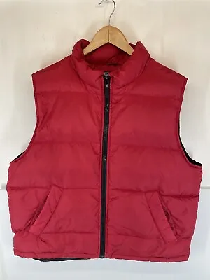 Vintage Red Eddie Bauer Goose Down Puffy Puffer Vest Fits Men’s Medium McFly • $45