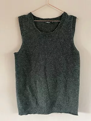£10 • Buy Pure 100% Lambswool Mens Jumper Vest J.lindeberg L Dark Grey