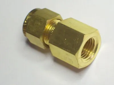 1 - Swagelok Brass Connector Fitting 3/8  OD Tube X 1/4  Female NPT B-600-7-4 • $9.95