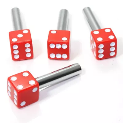 4 Custom Red Dice Interior Door Lock Knobs Pins For Car-Truck-HotRod-Classic • $15.95