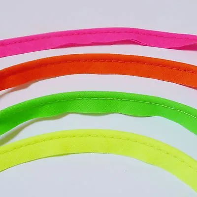 Flanged 2mm Insert Piping Cord Poly Cotton Bias Cut - By The M - Neon Colours • £1.99