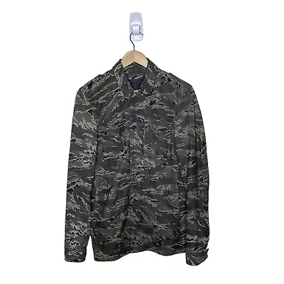 All Saints Goat Leather Camo Shirt ESCO Jacket Military Army Size Small • £75