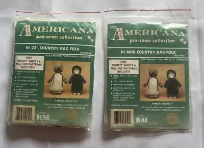 Americana Pre-Sewn Cotton Muslin Bodies For One 22  & Two 7  FOLK DOLLS Amish • $10.99