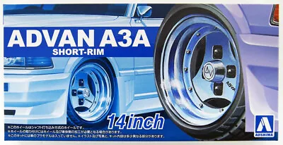 1:24 ADVAN A3A Short-Rim 14  Tire Wheel Set Aoshima 55465 Model Car Accessory • $11.99