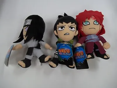 Lot Of 3 BanPresto Naruto Shippuden 8  Plush Gaara Shikamaru Nara Neji Hyuga • $60