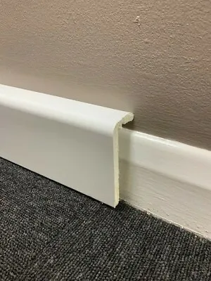 SAMPLE White UPVC Skirting Board Cover Various Depths • £3.49