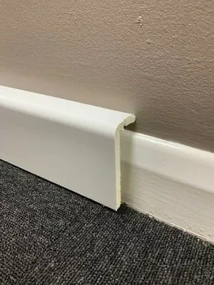 White UPVC Skirting Board Cover Various Depths 2.5m Length & Accessories • £25.07