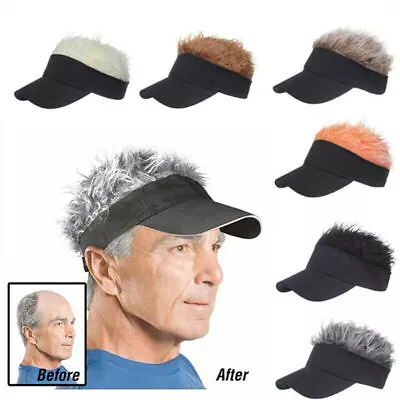 Men Women Fake Hair Hats Baseball Outdoor Sports Golf Visor Wig Hat Sun Cap • $10.22