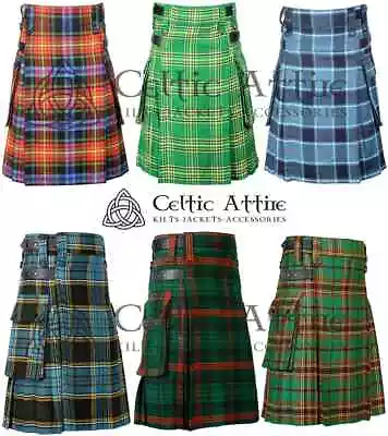 Made To Order - Handmade - Scottish Clan Tartan Utility Kilt - 16 Oz Acrylic • $68.99