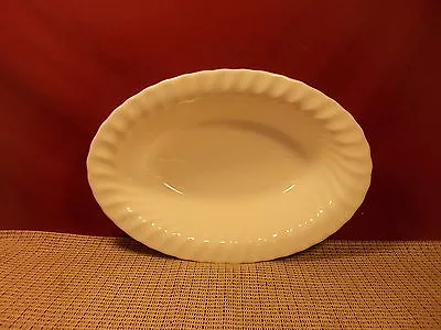 Minton Fine China White Fife Pattern Oval Vegetable Bowl 10 3/8  X 7 3/8  • $24.95