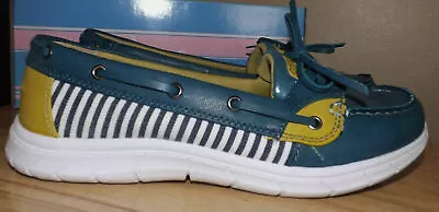 Scrub Rx Boat Loafer Slip On Shoes Walking Blue White Stripe Size 10m • $39.99
