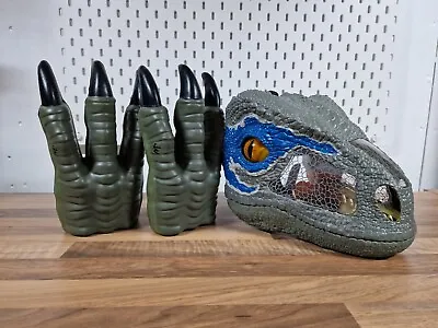 Jurassic World Chomp N Roar Mask Velociraptor Raptor Blue Dinosaur Gloves Claws • £21.99