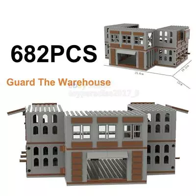 MOC Military Base City Fortress Warehouse Tower Weapon Building Blocks Set Lot • $73.94