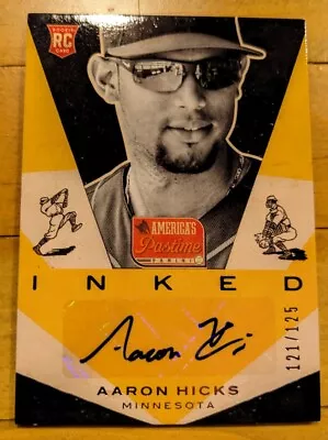 2013 Panini America's Pastime Inked Aaron Hicks Autograph Yankees Twins Auto • $7.55