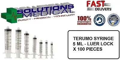$40 • Buy TERUMO SYRINGE 5ml WITH LUER LOCK TIP (100/BOX).