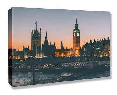 Canvas Wall Art Print Artwork - London Big Ben Skyline • £14.99