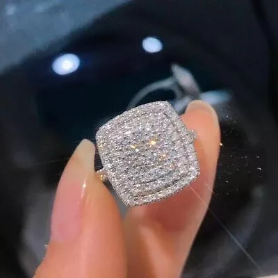 $2.49 • Buy Luxury 925 Silver Filled Ring Women Cubic Zircon Wedding Jewelry Gift Sz 6-10