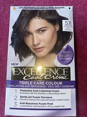 L'Oreal Paris Excellence Cool Creme Permanent Hair Colour 5.11 Ultra Ash Brown 2 • £18