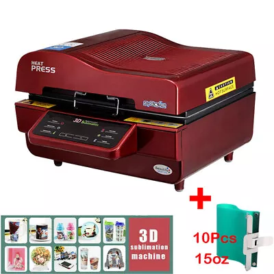 $867.55 • Buy 3D Vacuum Heat Press Machine For Phone Case Plates Sublimation +10pcs Cup Wrap