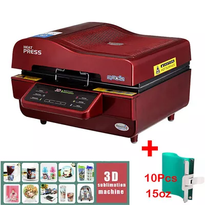 3D Vacuum Heat Press Machine For Phone Case Plates Sublimation +10pcs Cup Wrap • $942.99