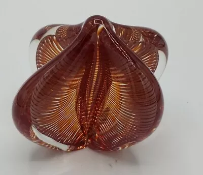 VITRIX HOT GLASS ABSTRACT SWIRL ART GLASS PAPERWEIGHT Signed • $149.99