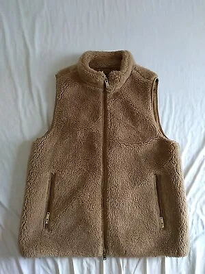 J.CREW Excursion Plush Fleece Teddy Vest Golden Hickory Camel Tan M E1535 • $40