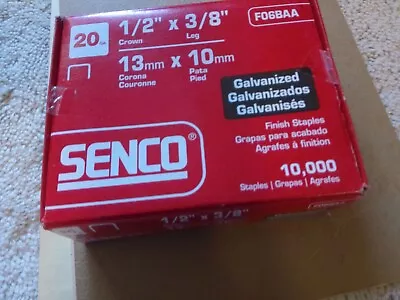 Senco 1/2  Crown 3/8  Leg 20 Ga. Staples F06BAA • $29.99