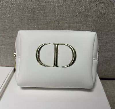 New In Box CD Dior Beauty Gold White Makeup Cosmetics Bag/Pouch/Clutch/Case • $29.95