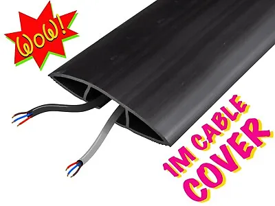 Black Floor Cable Protector | Rubber Wire Cover | Cable Tidy | UK Stock • £9