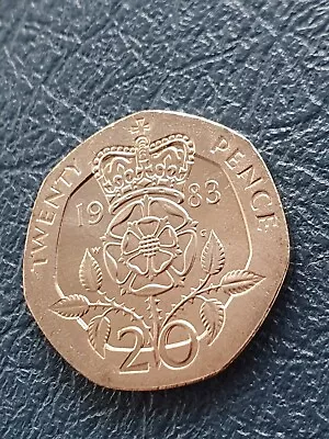 1983 BUNC 20P Tudor Rose Twenty Pence  Coin Brilliant Uncirculated • £1.69