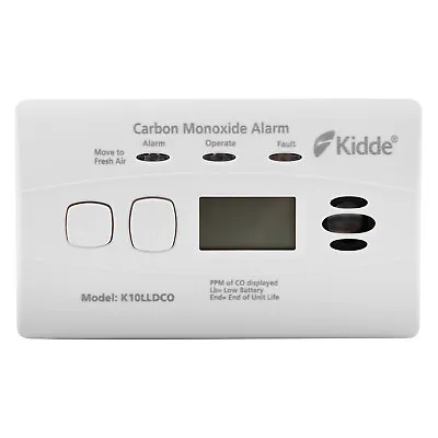 10 Year Battery Digital Carbon Monoxide Detector / CO Alarm - Kidde 10LLDCO • £26.15