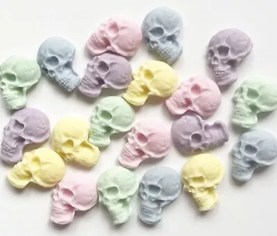 20 Edible Sugar Skull Cake Cupcake Toppers Halloween Rainbow Decorations Pride • £9