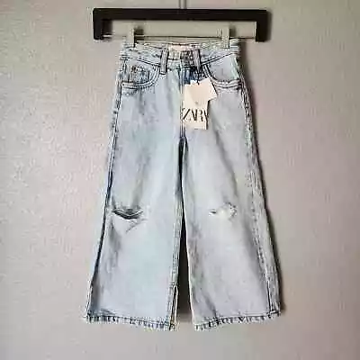 Zara Kids Extreme Wide Leg Distressed Jeans Size 6 • $19