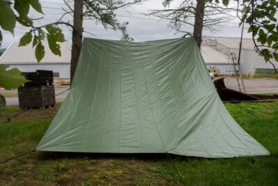 $12.50 • Buy Authentic USGI Extreme Heavy Duty Tarps [3-Piece Set] Green/Tan Tarpaulin Tent