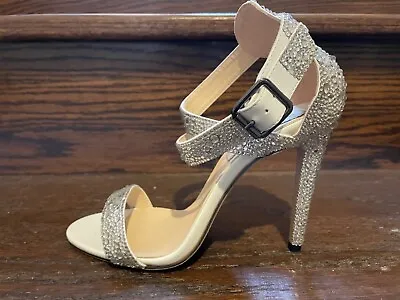 Marc DeFang Swarovski Crystal Silver Heel Shoes • £90.20